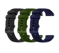 OcioDual 3 Piezas Correa Reloj 18mm, Correa Reloj Inteligente, Verde Militar/Azul Oscuro/Negro, Pulsera Smartwatch Hombre, Correas 18mm para Smartwatch Mujer