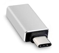 OcioDual Adaptador de USB 3.0 Hembra a Tipo C Macho Función On The Go Plata para Teléfonos Smartphones Tablets Convertidor OTG