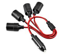 OcioDual Adaptador Mechero de Coche, Cable Extensor para Enchufe Coche | Conector duplicador de 1 a 4 tomas, Cable prolongador de conector mechero para coche de 40cm