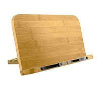 OcioDual Atril Soporte Madera Tamaño M con Pinzas Respaldo Ajustable Regulable Plegable para Libros de Cocina Tablets Partituras