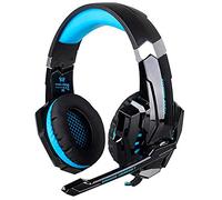 OcioDual Auriculares Gaming G9000 Estéreo Micrófono Juego Luz LED para PC PS4 Xbox Azul Headset Noise Cancelling Over Ear Headphones Mic