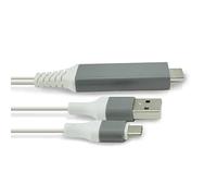 OcioDual Cable Adaptador 4K de USB Tipo C a HDTV con Alimentacion Blanco para Ordenadores Portatiles Laptops TV HDTV Smartphones con Modo DP ALT S22 S21 S20 S10 S9 S8 P40 P30 P20 Conversor Toma de
