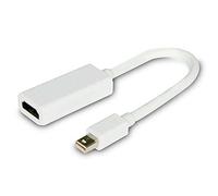 OcioDual Cable Adaptador Mini Display Port DP a HDTV M/H Blanco para Ordenadores Portátiles Laptops TV HD Convertidor Conversor
