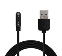 OcioDual Cable Carga Magnética Negro 2 Pines con Espaciado Separación de 7,62mm para Smartwatch Cargador Magnético USB Dos Imanes Recambio Repuesto Reemplazo Reloj Inteligente