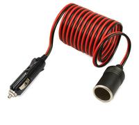 OcioDual Cable Mechero Coche de 3 Metros, Alargador Enchufe 12V, Extensor Mecheros, Accesorios Coche, 12V/24V 15A Cable Alargador de Corriente, Enchufe Leds