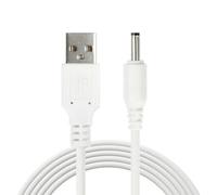 OcioDual Cable USB a DC Cargador 5V 2A, Cargador DC 5V 2A 3,5mm, Cable Alimentación para Tablet, Cámara, Ventiladores USB, Routers, CCTV, DVR, LED, Altavoz, Clavija Redonda, Recto, Blanco