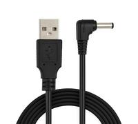 OcioDual Cable USB a DC Cargador 5V 2A, Cargador DC 5V 2A 3,5mm, Cable Alimentación para Tablet, Cámara, Ventiladores USB, Routers, CCTV, DVR, LED, Altavoz, Clavija Redonda, Codo, Negro