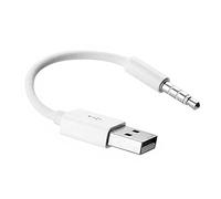 OcioDual Cable USB Compatible con Apple iPod Shuffle 3/4 / 5/6 / 7 Generación Cargador Sincroniza Datos Blanco