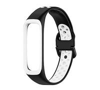 OcioDual Correa Compatible para S Galaxy Fit 2 Recambio de Pulsera Impermeable Transpirable Resistente de Silicona Color Negro/Blanco