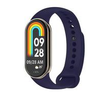 OcioDual Correa de Recambio Compatible con Xiaomi Mi Band 8, de color Azul Medianoche, Pulsera de Repuesto de Silicona Suave Flexible Sport Goma Transpirable