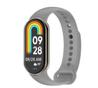 OcioDual Correa de Recambio Compatible con Xiaomi Mi Band 8, de color Gris, Pulsera de Repuesto de Silicona Suave Flexible Sport Goma Transpirable