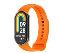 OcioDual Correa de Recambio Compatible con Xiaomi Mi Band 8, de color Naranja, Pulsera de Repuesto de Silicona Suave Flexible Sport Goma Transpirable