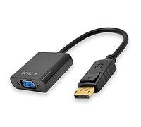 OcioDual Displayport a VGA, Adaptador Displayport a VGA, Entrada Display Port Salida SVGA Conversor Video Full HD 1080p para PC Monitor, Proyector, Televisión, HDTV
