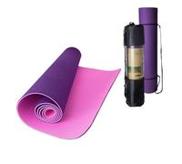 OcioDual Esterilla Yoga antideslizante con Correa de hombro y Bolsa de Transporte, Pilates, Fitness, Yoga mat, TPE Ecológico + Algodón, Colchoneta gimnasia, Morado/Rosa, 183cm X 61cm X 6mm