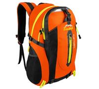 OcioDual Mochila Senderismo 30 Litros Naranja, Mochila Trekking, Montaña y Camino de Santiago, Multifuncional, Ligera, Mochilas Hombre para Camping, Acampada, Marcha Nórdica, Supervivencia
