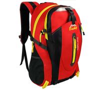 OcioDual Mochila Senderismo 30 Litros Roja, Mochila Trekking, Montaña y Camino de Santiago, Multifuncional, Ligera, Mochilas Hombre para Camping, Acampada, Marcha Nórdica, Supervivencia
