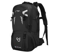 OcioDual Mochila Senderismo 40 Litros, Mochila Trekking, Montaña y Camino de Santiago, Multifuncional, Ligera, Mochilas Hombre para Camping, Acampada, Marcha Nórdica, Supervivencia, Negro