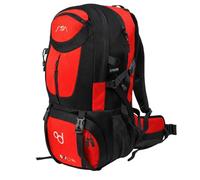 OcioDual Mochila Senderismo 50 Litros, Mochila Trekking, Montaña y Camino de Santiago, Multifuncional, Ligera, Mochilas Hombre para Camping, Acampada, Marcha Nórdica, Supervivencia, Rojo