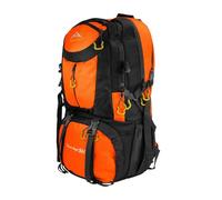 OcioDual Mochila Senderismo 50 Litros, Mochila Trekking, Montaña y Camino de Santiago, Multifuncional, Ligera, Mochilas Hombre para Camping, Acampada, Marcha Nórdica, Supervivencia, Naranja