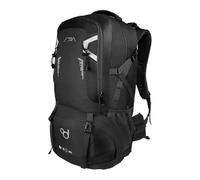 OcioDual Mochila Senderismo 60 Litros, Mochila Trekking, Montaña y Camino de Santiago, Multifuncional, Ligera, Mochilas Hombre para Camping, Acampada, Marcha Nórdica, Supervivencia, Negro