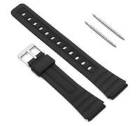 OcioDual Repuesto Correa de Silicona Pasadores Metal Compatible con Reloj Casio F91W F-91W Negro Recambio Resina Resortes