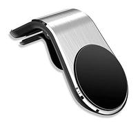 OcioDual Soporte Móvil Coche, Iman con Pinza Sujeta Móviles, Compatible con Smartphones hasta 7 Pulgadas, Plata