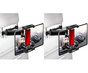 OcioDual Soporte Tablet Coche Reposacabezas, Abrazadera para Reposacabezas, Soporte para Tablet Coche Extensible, Rotación 360º, Sujeta moviles y Tablets Entre 4,4" y 11" (Paquete de 2)