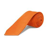 OcioDual Ties For Men, Orange Tie for Men, Unisex Narrow Ties without Satin Print for Wedding, Communion, Baptism and Parties 100% Polyester
