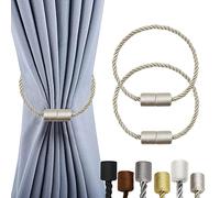 OCIOLI 2 Juegos de Correas de Cortinas magnéticas Cinta para Cortinas Ganchos Cortinas al Aire Libre sujeta Cortinas Modernas Correas de Cortinas de Cuerda (Beige, 2)