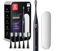 Oclean Cepillo electrico sónico X Series Pro Digital Travel Set, 6 Cabezales, Estuche de viaje, Pantalla táctil inteligente, 3 Modos, Función de cepillado suplementario, 30 días, IPX7, Estrella Morada