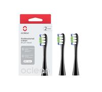Oclean Recambios Cepillos Professional Clean B02, Adpto para todos oclean cepillos eléctricos para adultos, Cerdas DuPont™ certificadas por la FDA, Cabezal del cepillo en forma de W, 2 Piezas, Negro