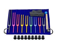 Ocnvlia 9 tenedores de afinación de aleación de aluminio coloridos para terapia, terapia de voz, color negro