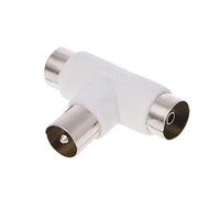 Ocobudbxw 2 Way TV T Splitter Cable coaxial aéreo Macho a 2X Adaptador de Conectores Hembra