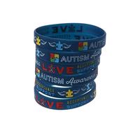 Ocobudbxw 6Pcs Conciencia del Autismo Pulseras La Conciencia CREA un Cambio de Pulsera de Silicona Azul