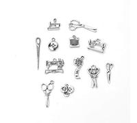 Ocobudbxw - Colección de encantos de Costura, Colgante de Tijeras de Plata Antigua, hallazgos de joyería