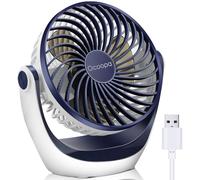 OCOOPA ventilador de escritorio USB, ventilador silencioso portátil, mini ventilador potente, 3 velocidades pequeño ventilador mesa para la habitación, oficina, domair,cocina (rotación 360°,alimentado