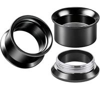 Ocptiy Calibre 12G-50mm para orejas, acero quirúrgico 316L, acabado espejo, doble acampanado, dilatadores de oreja huecos, para mujeres y hombres, plata, negro, oro, 1 par