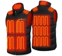 OCQOCQ Chaleco calefactable para hombre con 15 zonas de calentamiento, chaleco térmico para hombre con batería de 16000 mAh y 3 temperaturas ajustables, chaleco térmico ligero para deportes de