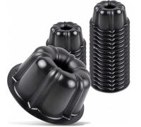 O'Creme Mini moldes de plástico para hornear flan - Molde para hornear con silicona antiadherente - Moldes reutilizables antiadherentes para hornear y mucho más - Paquete de 25 unidades