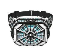 Octagon Building Fitness - Bolsa de hombro de viaje, moderna e informal, riñonera cuadrada de doble capa, color negro, talla única, Negro, One Size