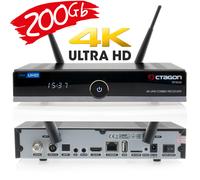 Octagon SF8008 4K UHD E2 Linux Wi-Fi DVB-S2X Dvb-C / T2 Combo Sat Receptor 200GB