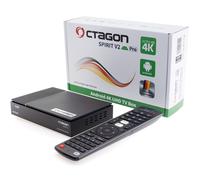 Octagon Spirit Pro, 4K UHD Android TV Box, WiFi de Doble Banda, Control Remoto Bluetooth, Control de Voz, HDR10+, HLG, 2GB RAM y 32GB Flash, Receptor IP de TV, Bluetooth 5.1