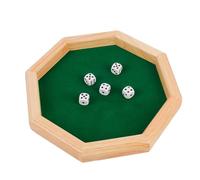Octagonal Dice Tray, Dice Rolling Tray, Wooden Dice Rolling Tray, Portable Dice Rolling Box, Octagonal Wooden Dice Rolling Box, 4.13x4.13x1.1 Inches Dice Rolling Box for Board Game Lovers