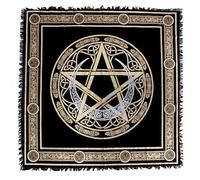 OCTAZI Mantel de altar para cartas de tarot, bandana, mantel, herramientas de altar wiccano, servilletas, suministros de brujería, cuadrado, pagano, algodón, tela de alteración sagrada con flecos