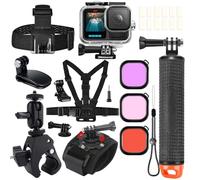 OctinPris Kit de accesorios para GoPro 13, 12, 11, 10, 9, funda de manguera impermeable, mango flotante subacuático, agarre de liberación rápida, cabeza, pecho, correa de muñeca, montaje de abrazadera