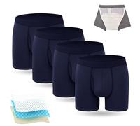 Octipa ultraabsorbentes para incontinencia para hombre, calzoncillos bóxer para hombre con almohadilla absorbente móvil, capacidad para absorber 200 ml de orina (4*Blue, XX-Large)