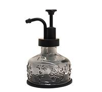 OCTMUSTARD, Dispensador de jabón de Vidrio para encimera de Cocina y baño, Bomba de acción Suave, Recargable, líquido de Lavado de Manos, detergente para Platos, Estilo Granja con Forma cilíndrica,