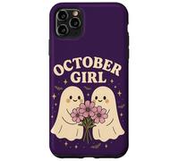 October Girl Cosmos Flower Cute Ghost Halloween Cumpleaños Carcasa para iPhone 11 Pro MAX