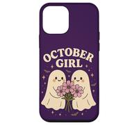October Girl Cosmos Flower Cute Ghost Halloween Cumpleaños Carcasa para iPhone 12 Mini