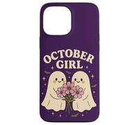 October Girl Cosmos Flower Cute Ghost Halloween Cumpleaños Carcasa para iPhone 13 Pro MAX